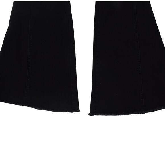 Womens Black Flare Jeans Elastic Waist Skinny Bell Bottom Stretch Denim XL - Picture 8 of 8